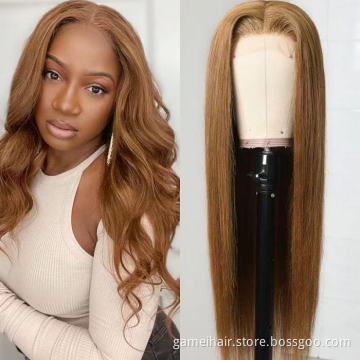 Glueless Lace Frontal Wig Vendor Pre Plucked Indian Virgin Cuticle Aligned Human Hair Full HD Lace Closure Front Wig Wholesale